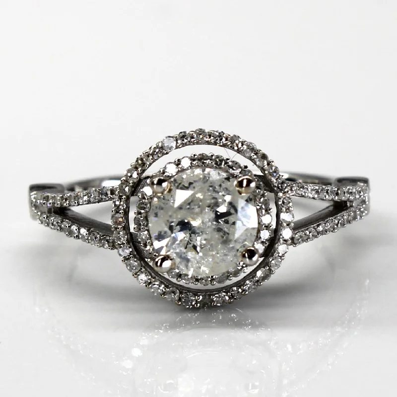 Flash Sale On Stunning Jewelry – Don't Miss Out Halo Diamond Engagement Ring | 1.31ctw I3 H/I | SZ 6.75 |