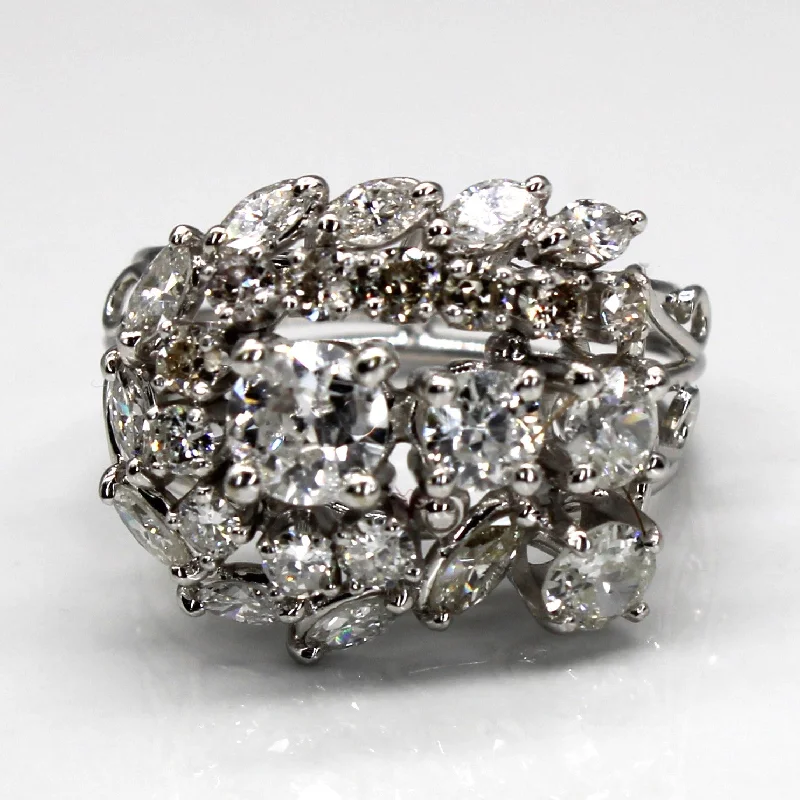 Elegant Jewelry At Unbeatable Prices – Shop Today High Set Cluster Multi Diamond Ring | 2.73ctw I1/I2 I/J | SZ 8.25 |