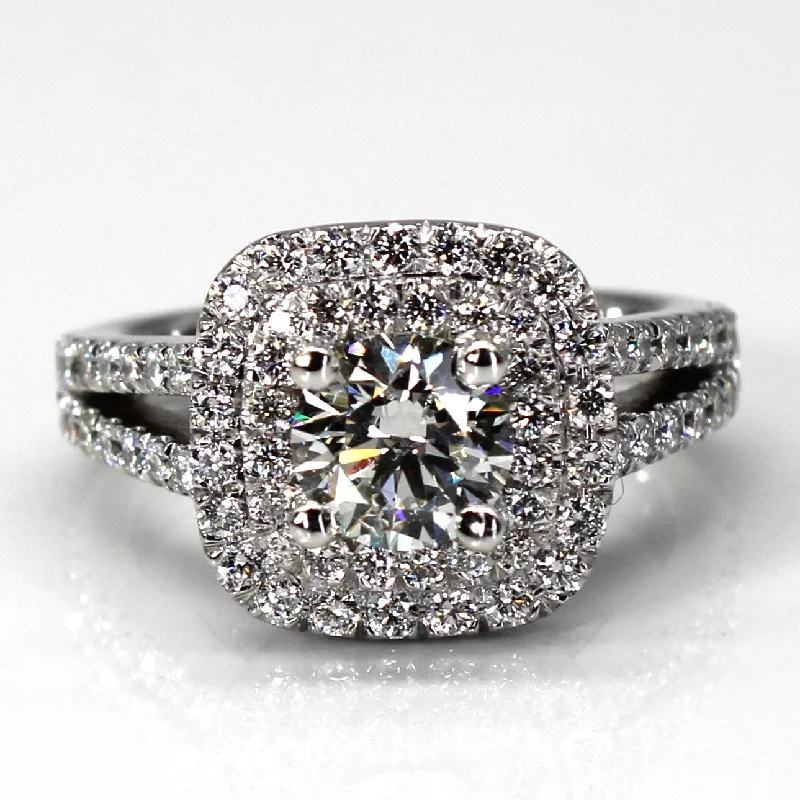 Grab Your Favorite Jewelry At The Lowest Prices High Set Halo Diamond Engagement Ring | 1.72ctw SI2 J | SZ 5.5 |