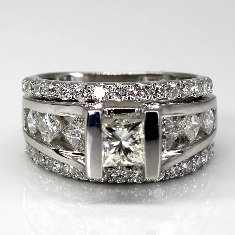 Jewelry Sale Alert – Shop Timeless Elegance Today High Set Multi Diamond Engagement Ring | 3.00ctw VS1 J/K | SZ 7.25 |