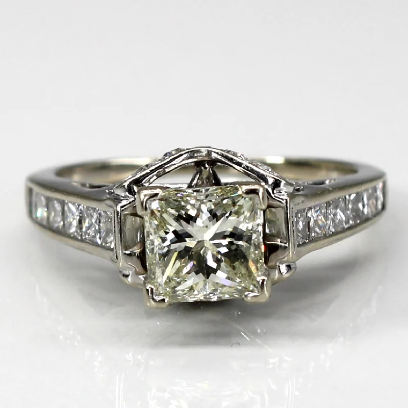 Shine Bright With Our Special Jewelry Promotions High Set Princess Diamond Engagement Ring | 1.76ctw SI1 K | SZ 5.5 |