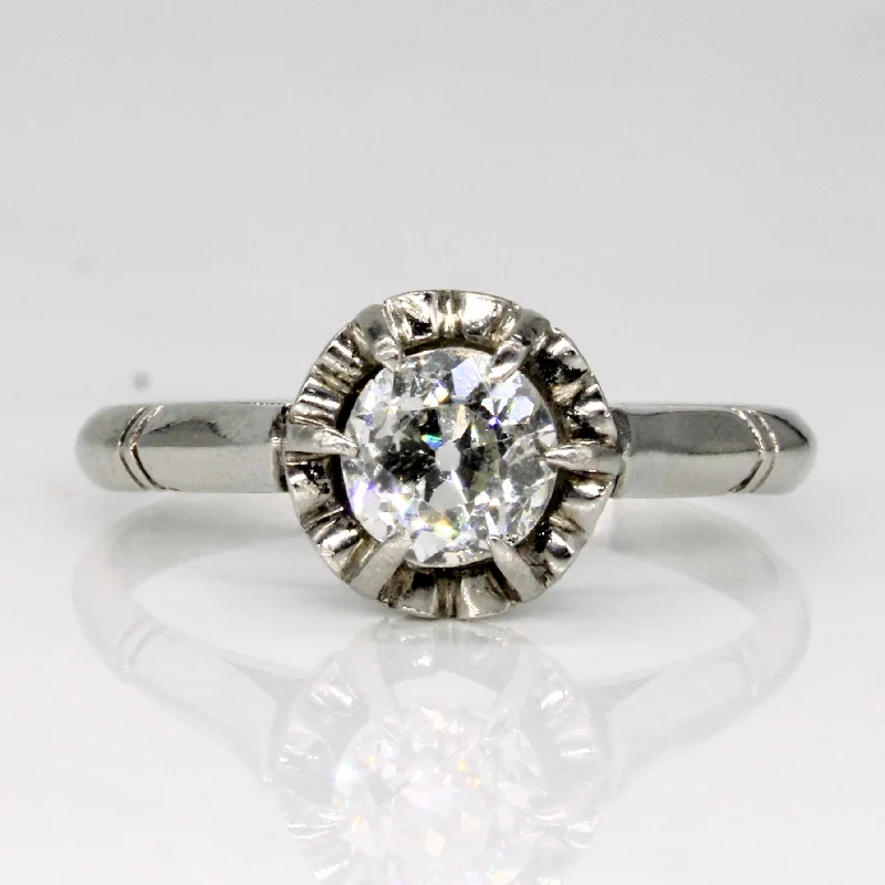 Jewelry Clearance – Final Chance To Save Big Art Deco Illusion Set Diamond Engagement Ring | 0.63ct | SZ 7.75 |