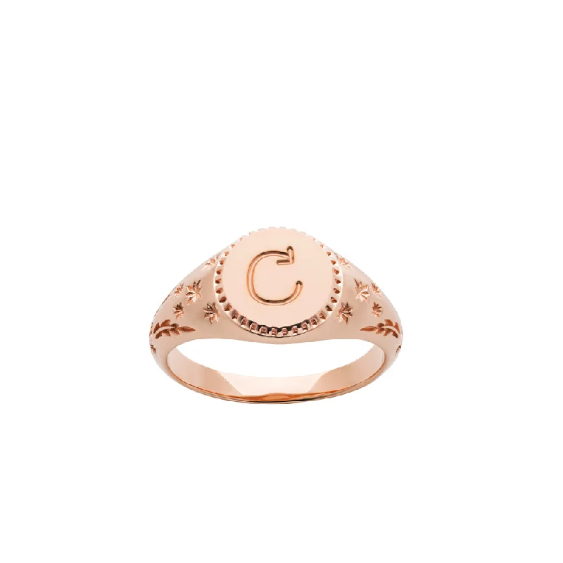 Best-Selling Jewelry Styles Now At Exclusive Discounts Karen Walker Society Signet Ring - 9ct Rose Gold