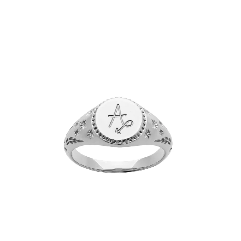 Customized Silver Jewelry For Unique Style Karen Walker Society Signet Ring - Sterling Silver