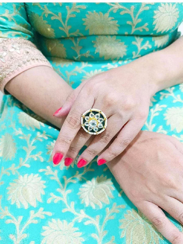 Premium Jewelry Now Available At Special Discounts Kundan Meenakari Finger Ring