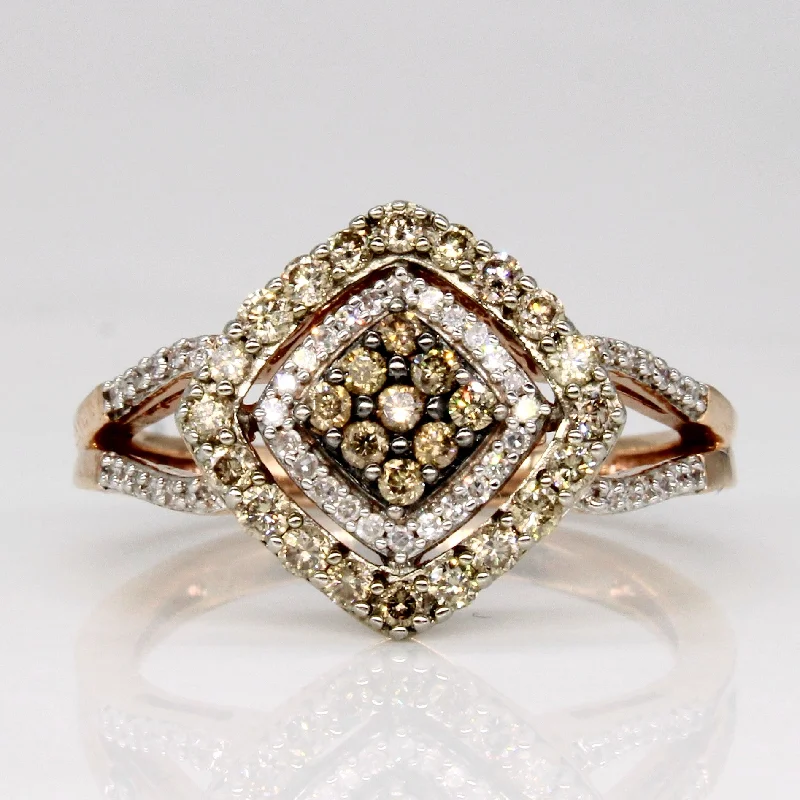 Elevate Your Jewelry Collection With Limited-Time Savings Light Brown Diamond Cluster Ring | 0.45ctw | SZ 7 |