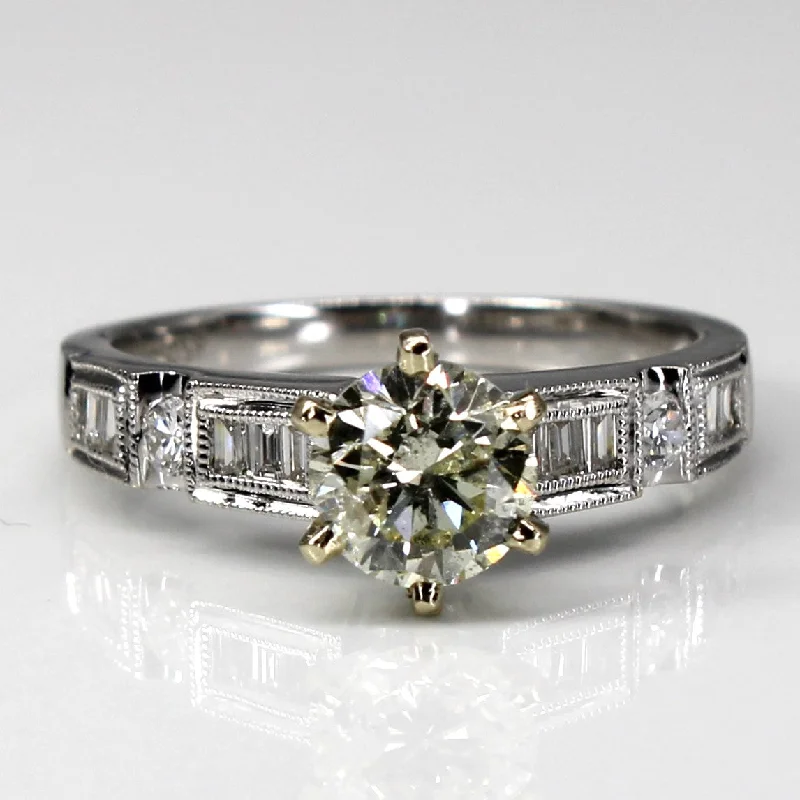 Special Deals On Handcrafted And Designer Jewelry Milgrain Detail Diamond Engagement Ring | 1.19ctw I2 L/M | SZ 6.75 |