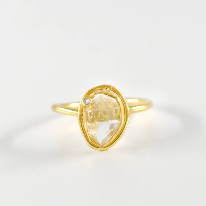 Shine In Style – Shop Jewelry Discounts Today Herkimer Diamond Double Bezel Gold Cocktail Ring