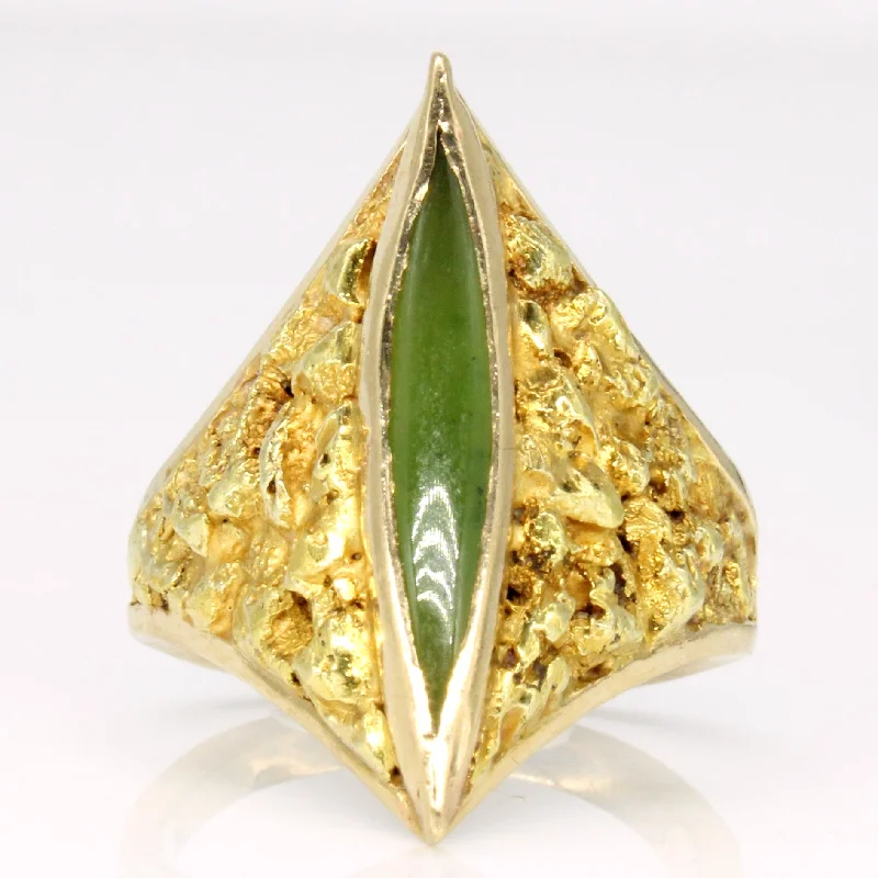 Jewelry Sale Bonanza – Grab Your Sparkle Now Nephrite Nugget Cocktail 10k Ring | 0.88ct | SZ 5.5 |