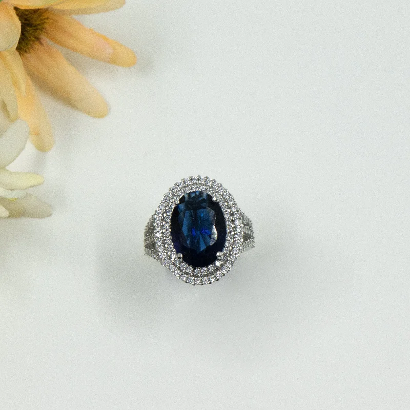 Final Call – Shop Exquisite Jewelry Before It's Gone Nipura Blue Siyara Halo Ring