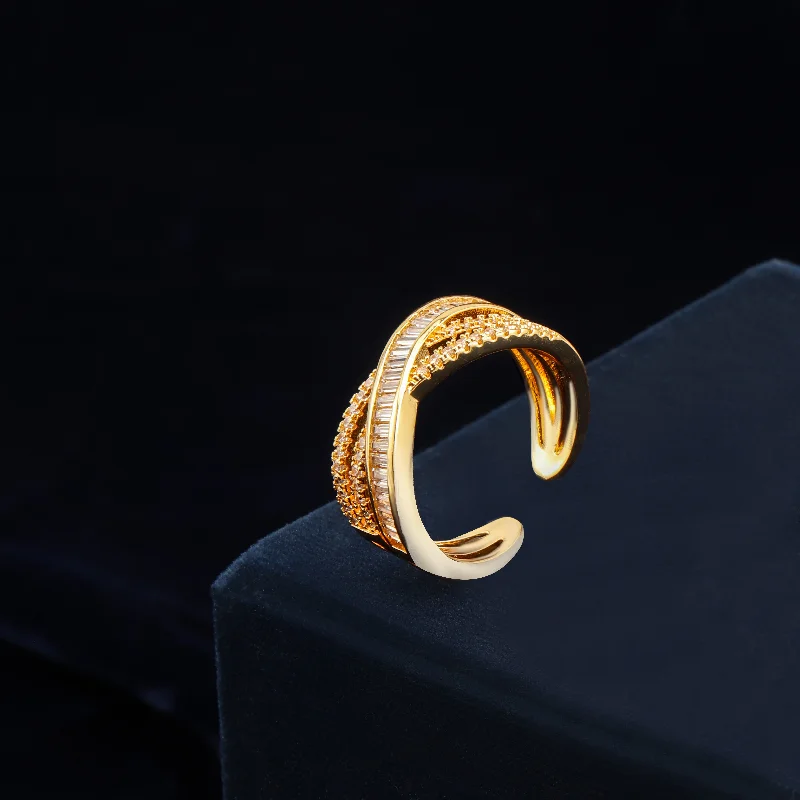Best-Selling Jewelry Now Available At Special Deals Nipura Golden Baguette Overlap Cuff-ring Best-Selling Jewelry Now Available At Special Deals Nipura Golden Baguette Overlap Cuff-ring