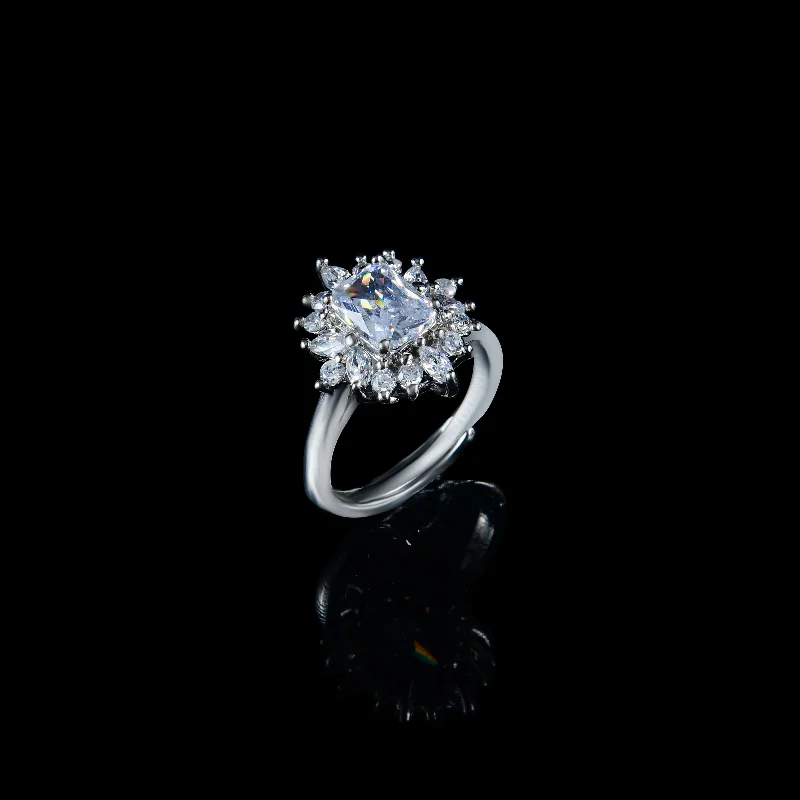 Exclusive Jewelry Sale – Shine For Less Nipura Pretty Flower Zircon Ring