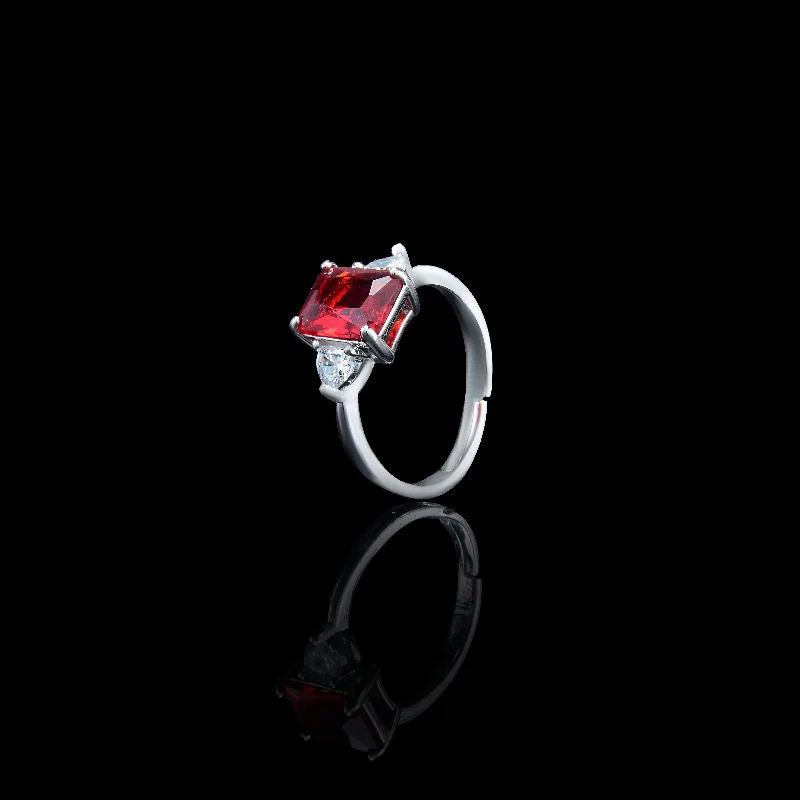 Shop Stylish Jewelry Now And Save Big Nipura Rosy Red Zircon Petal Ring