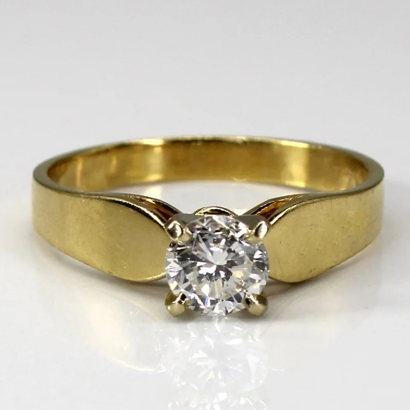 Jewelry Sale Bonanza – Grab Your Sparkle Now Offset Solitaire Diamond Yellow Gold Ring | 0.80ct I1 I | SZ 9.25 |