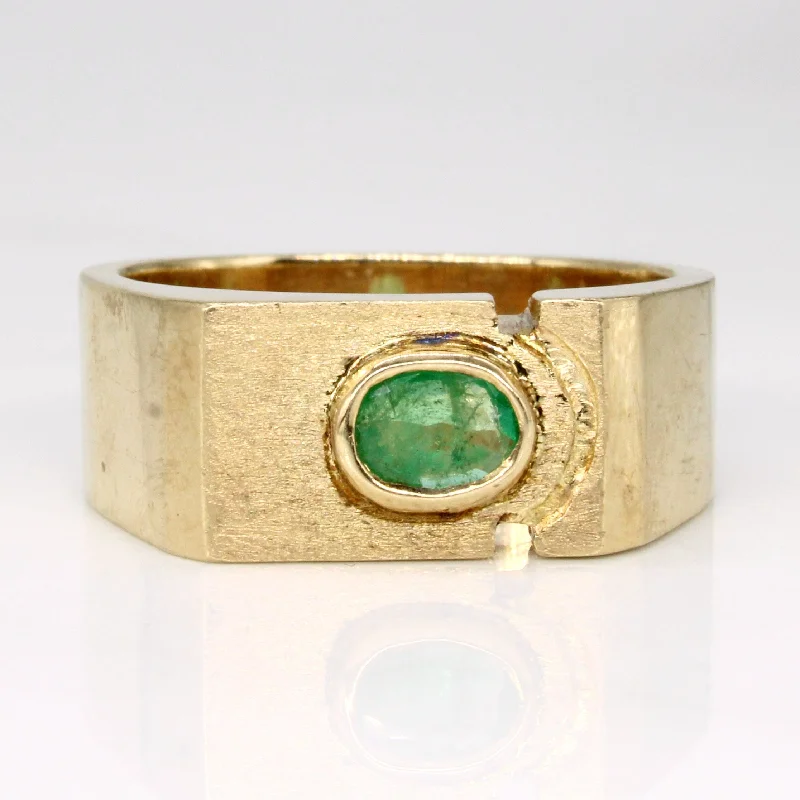 Grab Your Dream Jewelry At The Lowest Prices 10k Yellow Gold Oval Cut Emerald Ring | 0.27ct | SZ 9.75 |