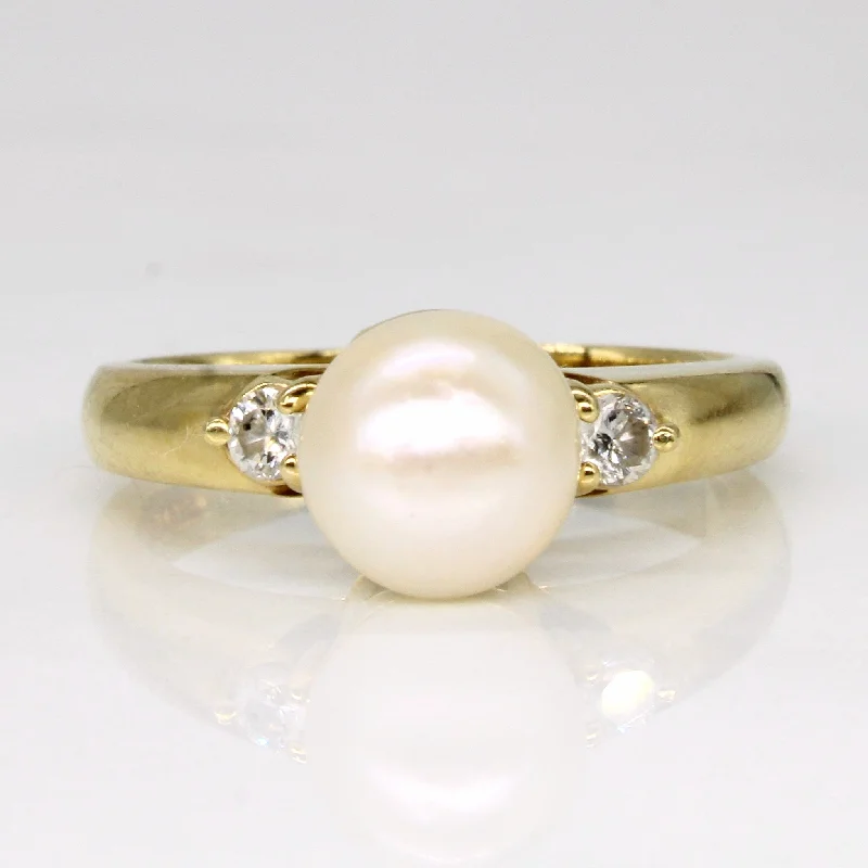 Unmissable Jewelry Clearance – Final Reductions Pearl & Diamond Cocktail Ring | 0.10ctw | SZ 6.25 |