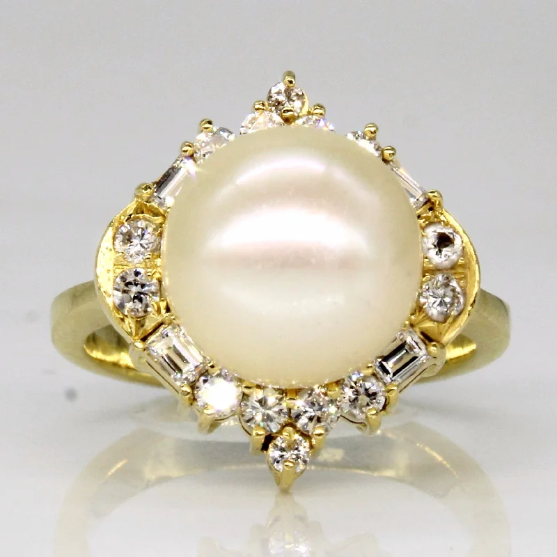 The Perfect Jewelry Piece At The Perfect Discount Pearl & Diamond Cocktail Ring | 0.34ctw | SZ 4.25 |