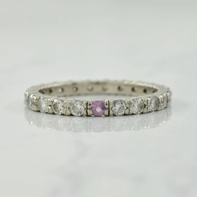 Unique Jewelry For Less – Shop The Sale Now Platinum Diamond & Pink Sapphire Eternity Band | 0.88ctw, 0.04ct | SZ 5.75 |