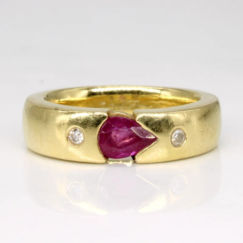 Trending Jewelry Now Available At Exclusive Prices 18k Yellow Gold Ruby & Diamond Ring | 0.58ct, 0.05ctw | SZ 5 |