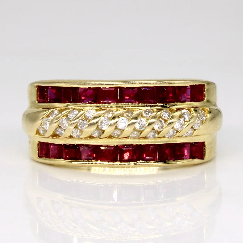 Sparkle On A Budget – Fine Jewelry For Less Ruby & Diamond Ring | 1.00ctw, 0.22ctw | SZ 7 |