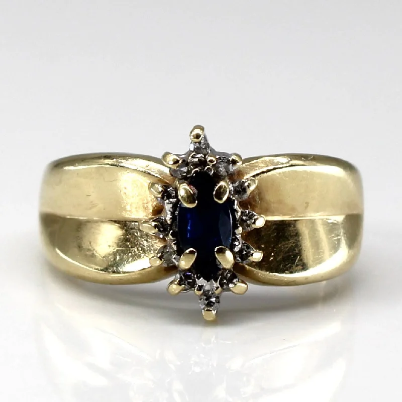 Seasonal Jewelry Sale – Upgrade Your Collection Sapphire & Diamond Cocktail Ring | 0.13ct | 0.04ctw | SZ 5.25 | Seasonal Jewelry Sale – Upgrade Your Collection Sapphire & Diamond Cocktail Ring | 0.13ct | 0.04ctw | SZ 5.25 |