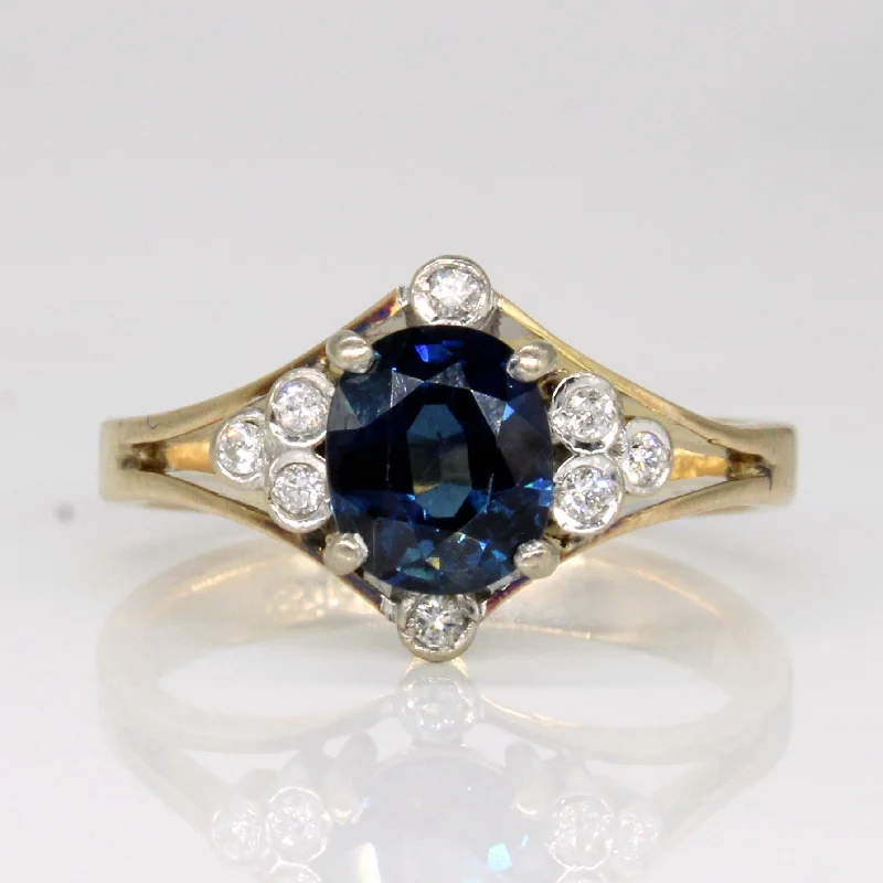 Timeless Elegance At Unbelievable Discounts Sapphire & Diamond Cocktail Ring | 1.30ct, 0.12ctw | SZ 6.75 |