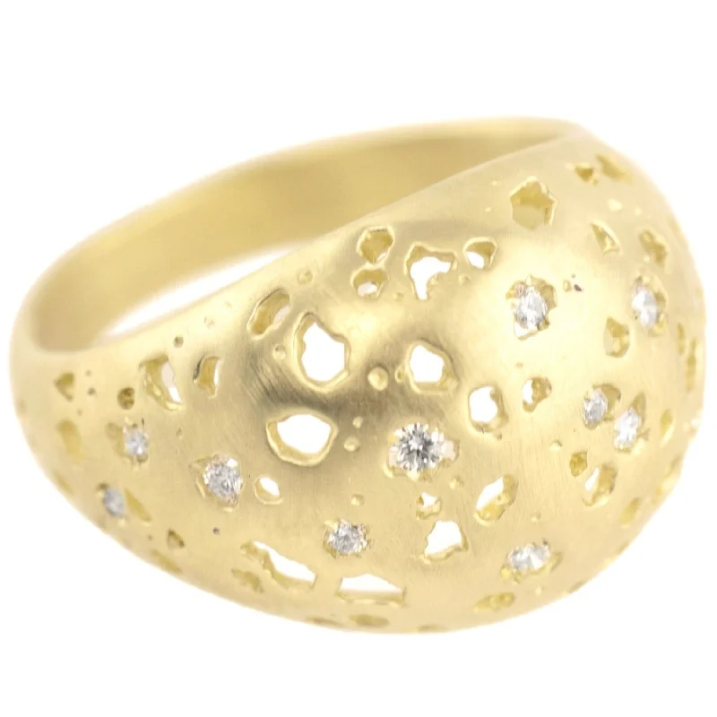 The Perfect Jewelry Piece At The Perfect Discount Shadow Dome Band with Diamond - 14ky Gold The Perfect Jewelry Piece At The Perfect Discount Shadow Dome Band with Diamond - 14ky Gold