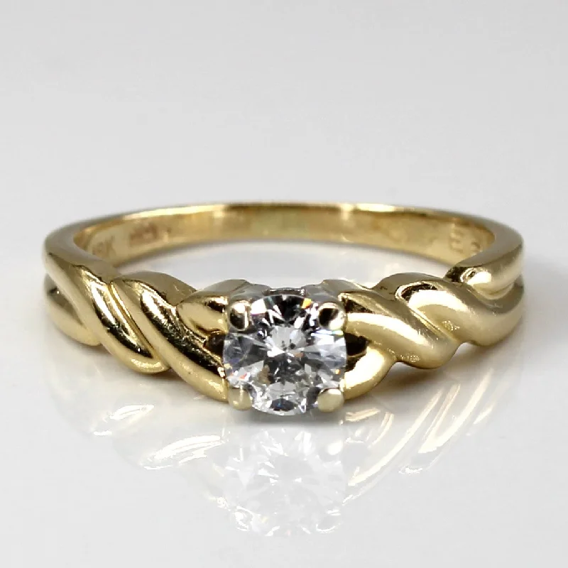 Huge Savings On Timeless Jewelry Collections Solitaire Diamond Braided Gold Ring | 0.39ct | SZ 7 |