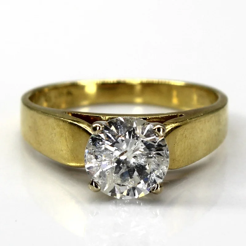 Seasonal Jewelry Deals – Elevate Your Style Solitaire Diamond Yellow Gold Ring | 1.12ct I2 H/I | SZ 5.5 |