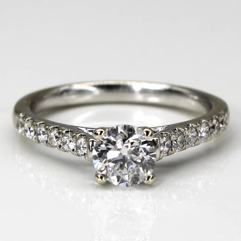 Handcrafted Jewelry Sale – Unique Designs At Low Prices Solitaire with Accents Diamond Ring | 0.88ctw| SZ 6.5 |