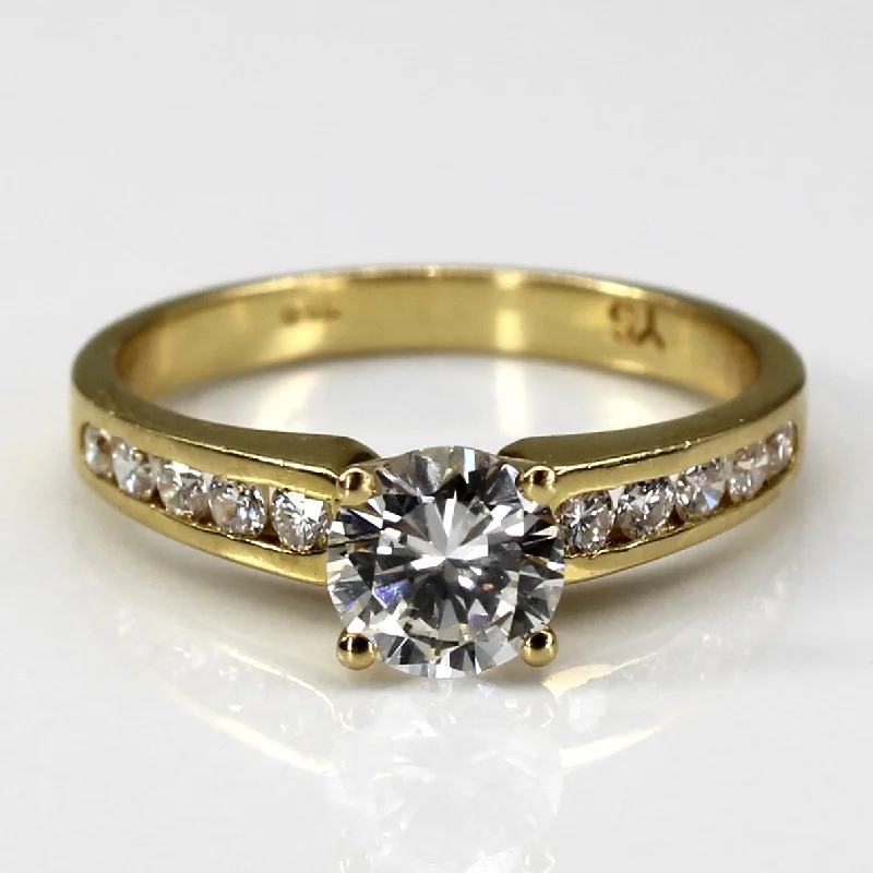 Sparkle On A Budget – Fine Jewelry For Less Solitaire with Accents Diamond Ring | 0.98ctw | SZ 6 |