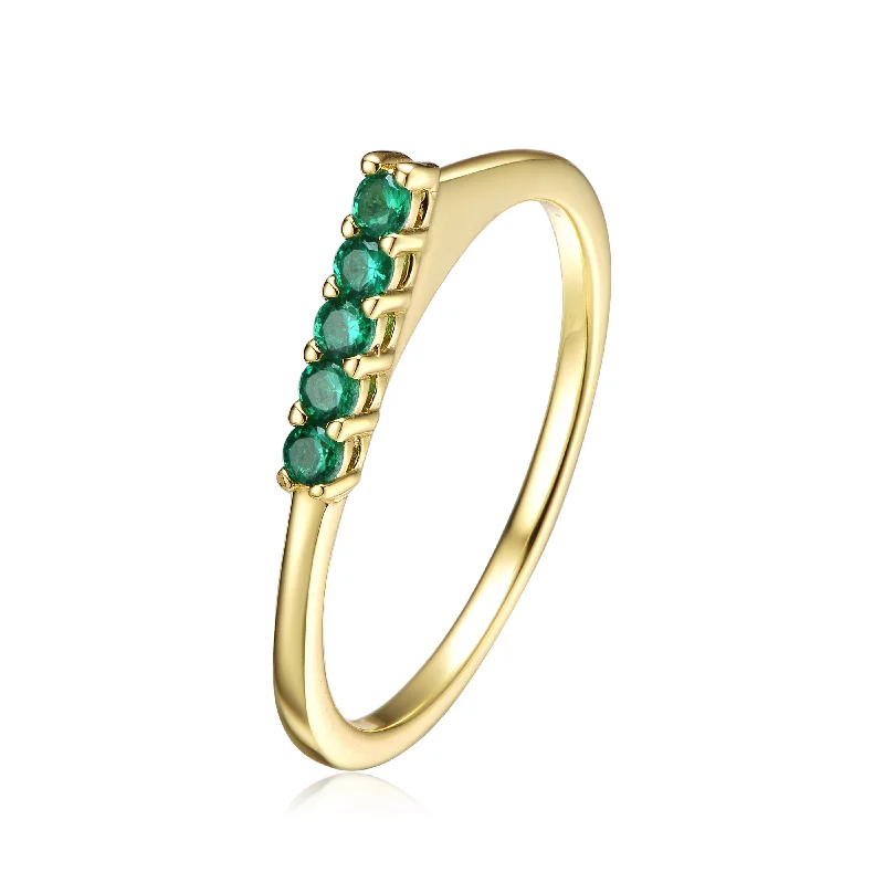 Limited-Time Offer On Elegant Jewelry Pieces Camille Waterfall Green and Golden Stacking Ring Limited-Time Offer On Elegant Jewelry Pieces Camille Waterfall Green and Golden Stacking Ring