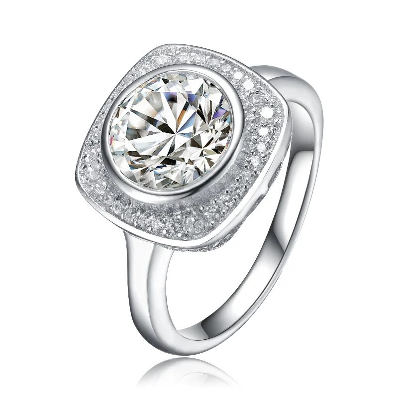 Elegant Jewelry Pieces At Unbelievable Prices Sterling Silver Clear Cubic Zirconia Solitaire Ring