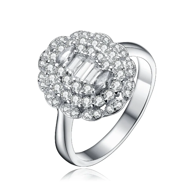 Dazzling Deals On Necklaces, Bracelets, And More Sterling Silver Cluster Sparkling Cubic Zirconia Limited Time Special Ring Size 7