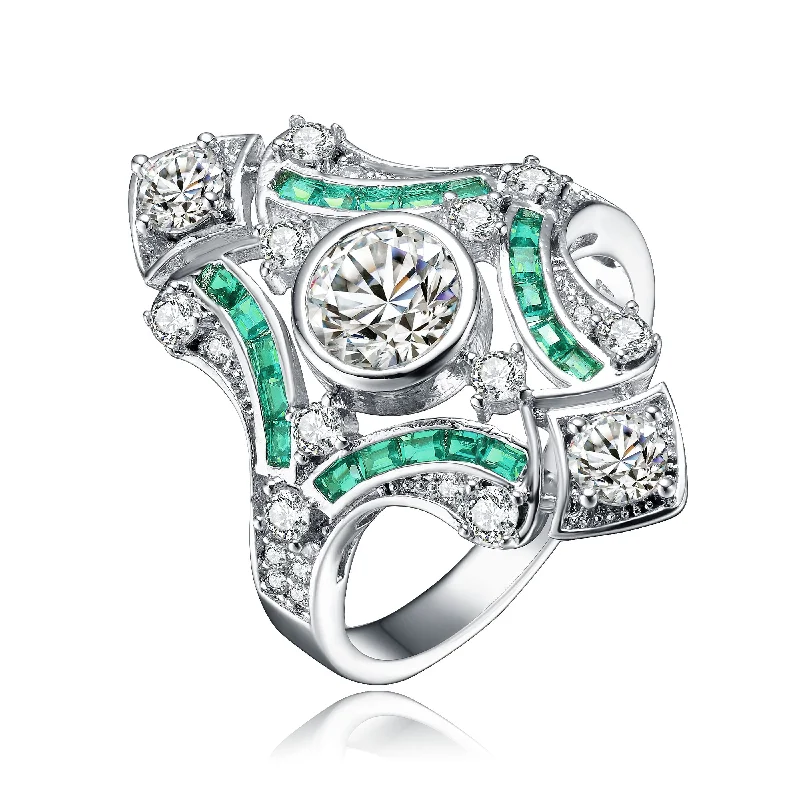 Exclusive Jewelry Sale – Limited-Time Discounts Sterling Silver Emerald Cubic Zirconia Geometrical Cocktails Ring Exclusive Jewelry Sale – Limited-Time Discounts Sterling Silver Emerald Cubic Zirconia Geometrical Cocktails Ring