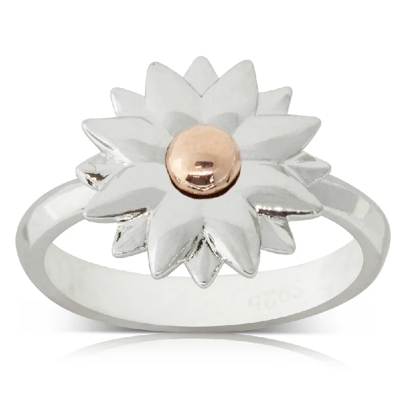 Exclusive Online Jewelry Sale – Don't Wait Sterling Silver & Rose Gold Plated Dahlia Ring