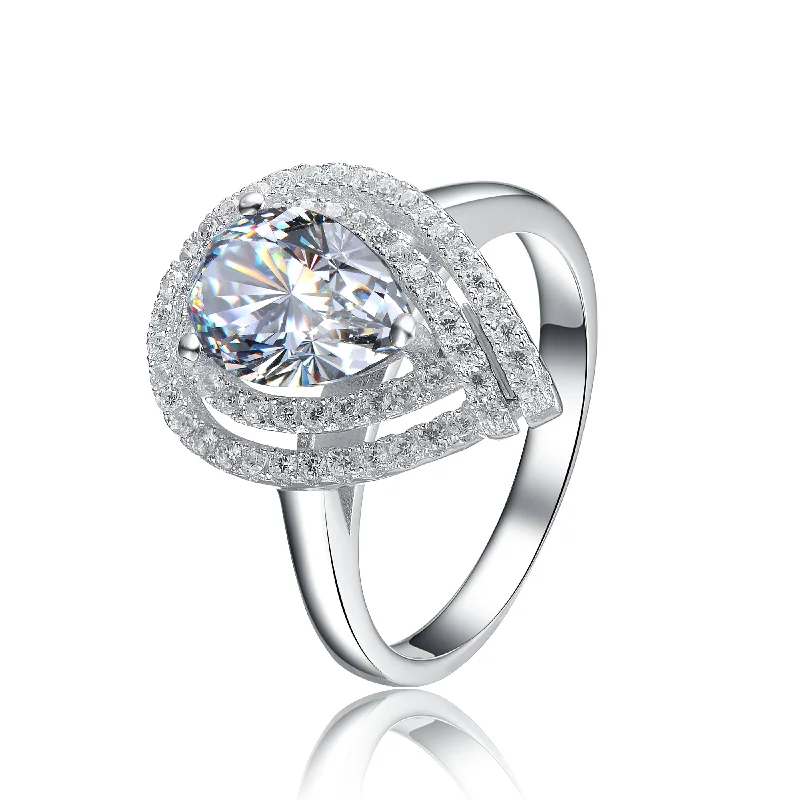 The Perfect Jewelry Piece At The Perfect Price Sterling Silver Pear Cubic Zirconia Ring The Perfect Jewelry Piece At The Perfect Price Sterling Silver Pear Cubic Zirconia Ring