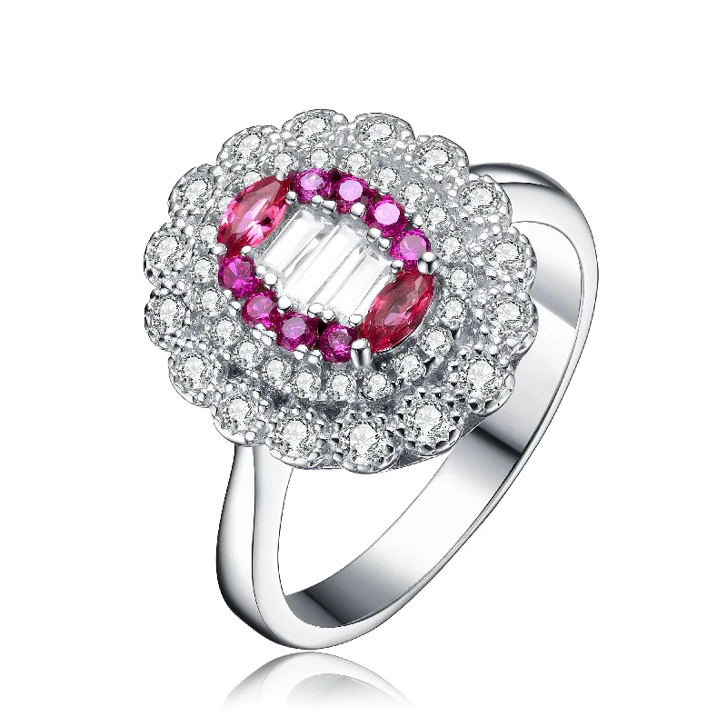 Timeless Jewelry, Timeless Savings – Don't Wait Sterling Silver Ruby and Clear Cubic Zirconia Limited Time Special Ring