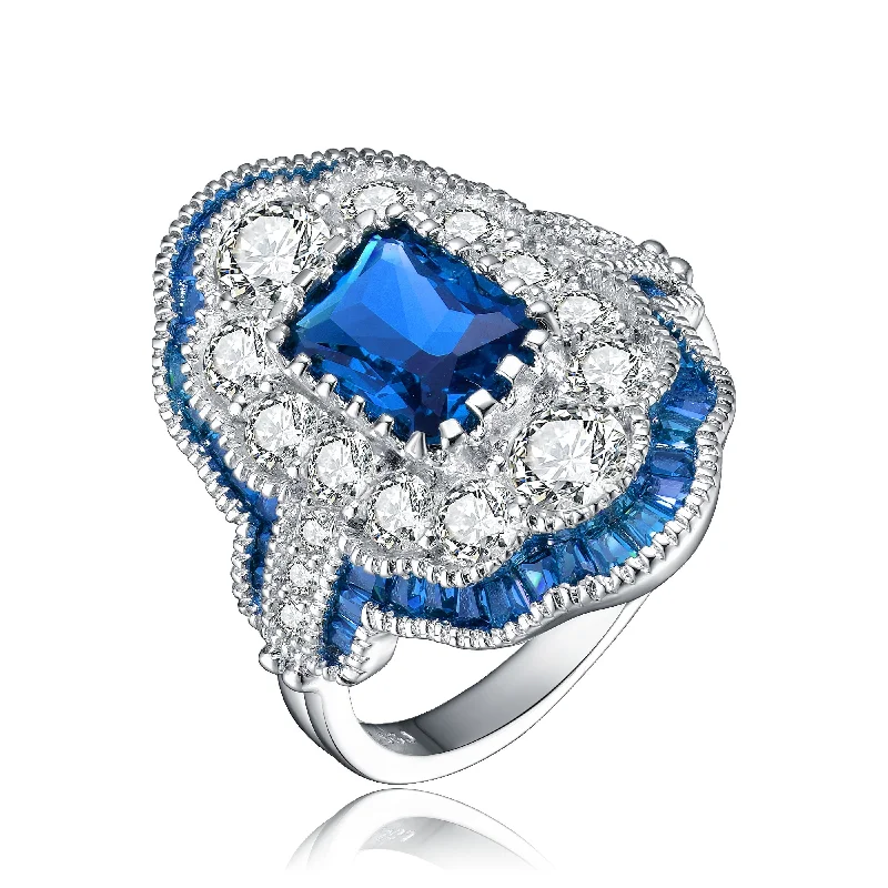Jewelry Clearance Event – Stock Up Before It's Over Sterling Silver Sapphire Cubic Zirconia Pave Cocktail Ring Jewelry Clearance Event – Stock Up Before It's Over Sterling Silver Sapphire Cubic Zirconia Pave Cocktail Ring