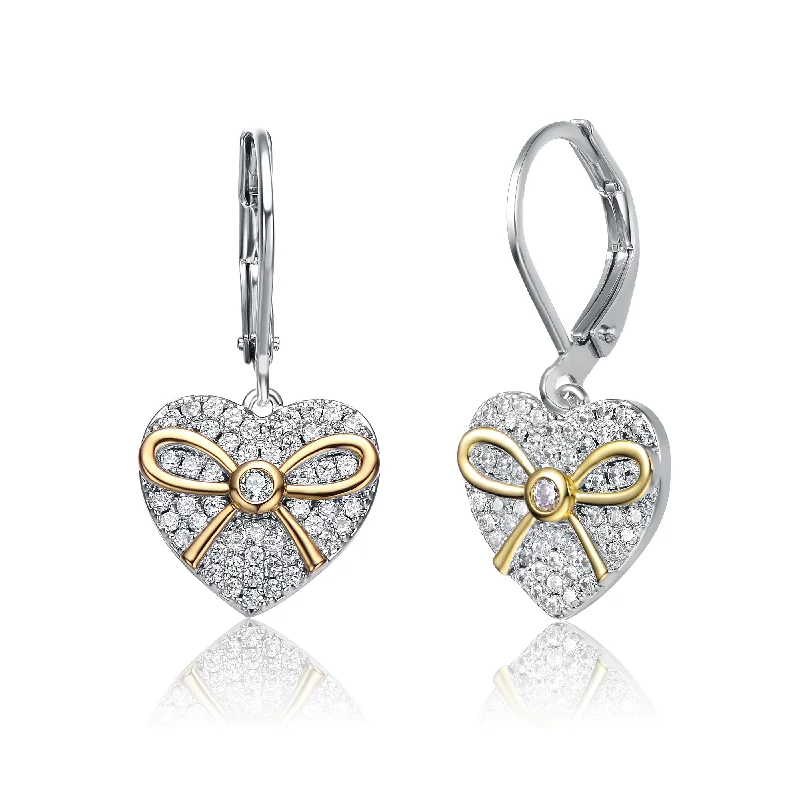Exclusive Savings On Timeless Jewelry Pieces Sterling Silver Two Tone with Clear Cubic Zirconia Leverback Earrings Exclusive Savings On Timeless Jewelry Pieces Sterling Silver Two Tone with Clear Cubic Zirconia Leverback Earrings