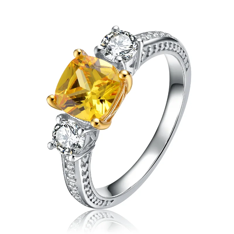 Get The Jewelry You Love At A Price You Love Sterling Silver Yellow Cubic Zirconia Brilliant Cut Ring (Large) Get The Jewelry You Love At A Price You Love Sterling Silver Yellow Cubic Zirconia Brilliant Cut Ring (Large)