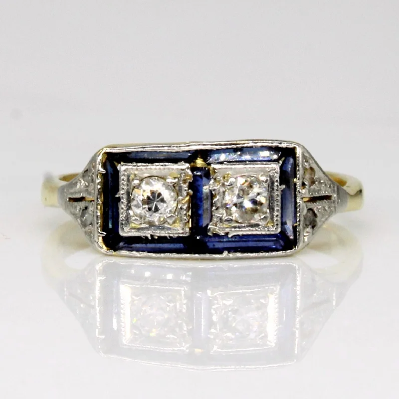 Once-A-Year Jewelry Deals – Shop Before They’Re Gone 1930's Synthetic Sapphire & Diamond Ring | 0.24ctw, 0.12ctw | SZ 4 |