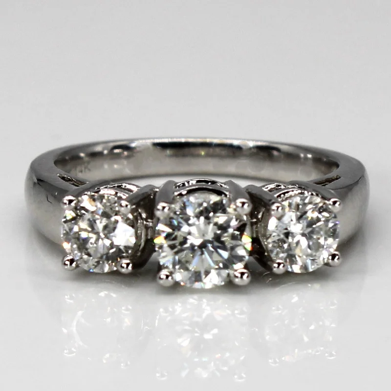 Buy More, Save More On Stunning Jewelry Pieces Three Stone Diamond Ring | 1.44ctw SI2 H/I | SZ 6.25 |