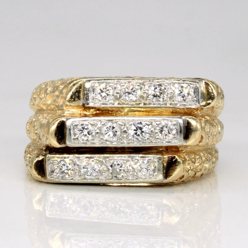 Dazzle In Elegance With Our Biggest Jewelry Sale Three Tier Diamond Ring | 0.48ctw | SZ 8.5 |