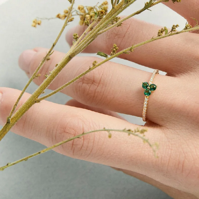 Once-A-Year Jewelry Sale – Grab Your Favorites Now Triple Leaf Clover Emerald Ring