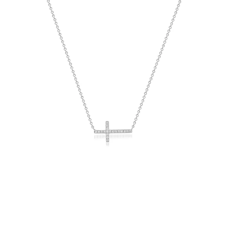 Elevate Your Outfit With Discounted Statement Jewelry 0.06 ctw Diamond Cross Necklace