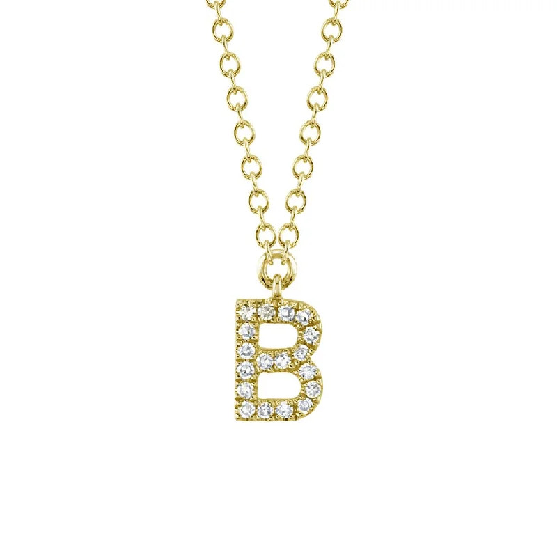 Waterproof Stainless Steel Jewelry For Lasting Beauty 0.06 ctw Diamond Letter B Necklace Waterproof Stainless Steel Jewelry For Lasting Beauty 0.06 ctw Diamond Letter B Necklace