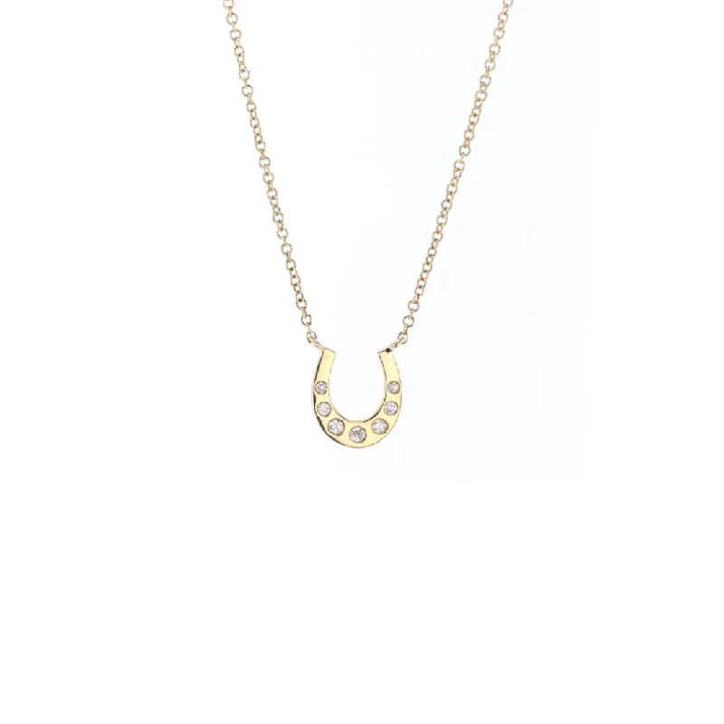 Huge Savings On Timeless Jewelry Collections 0.07 ctw Diamond Horseshoe Necklace