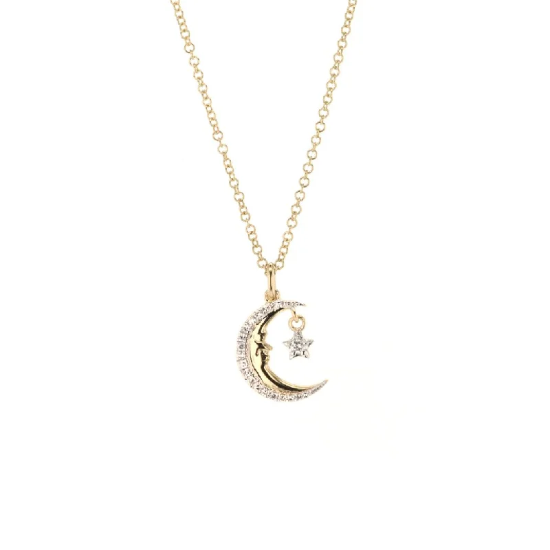 Personalized Jewelry Sale – Meaningful Gifts At Great Prices 0.07 ctw Diamond Moon & Star Necklace