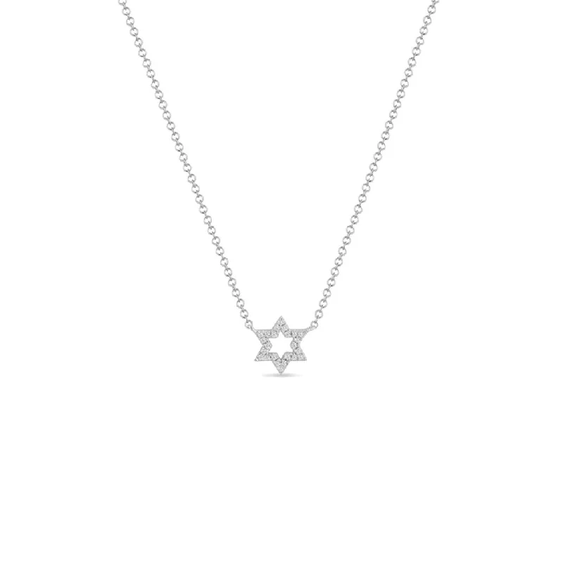 Don't Miss Out On Bestselling Jewelry At Special Prices 0.07 ctw Diamond Star of David Necklace
